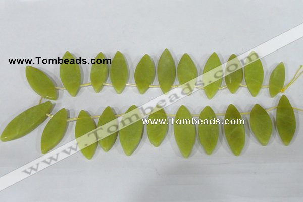 CTD37 Top drilled 10*35mm – 15*45mm marquise Korean jade beads