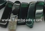 CTD370 Top drilled 10*28mm - 10*50mm wand green agate beads