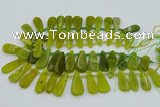 CTD3702 Top drilled 10*20mm - 15*45mm freeform Korean jade beads