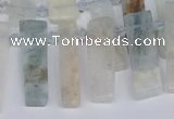 CTD3710 Top drilled 8*20mm - 10*35mm sticks aquamarine beads