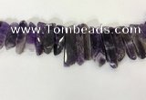 CTD3723 Top drilled 8*20mm - 10*50mm sticks amethyst beads