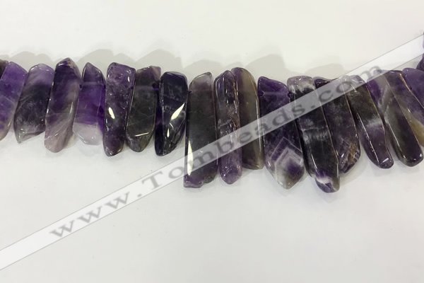 CTD3723 Top drilled 8*20mm - 10*50mm sticks amethyst beads