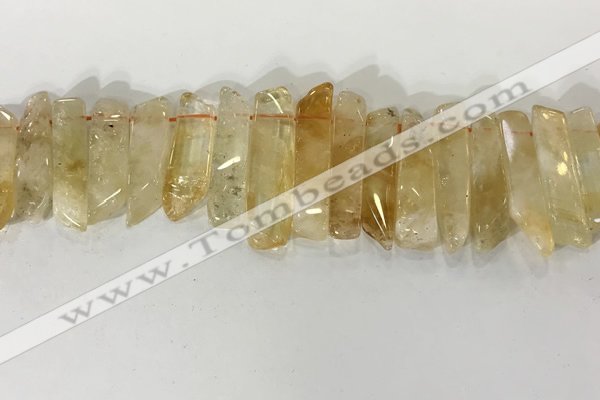 CTD3724 Top drilled 8*20mm - 10*50mm sticks citrine gemstone beads