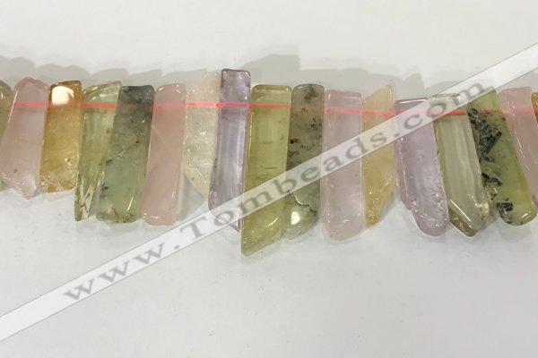 CTD3728 Top drilled 8*20mm - 10*50mm sticks mixed quartz beads