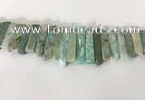 CTD3735 Top drilled 8*20mm - 10*50mm sticks amazonite gemstone beads