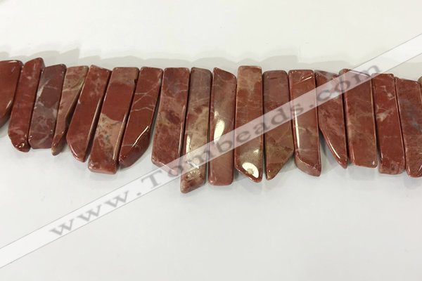 CTD3737 Top drilled 8*20mm - 10*50mm sticks red jasper beads