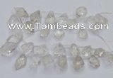 CTD3750 Top drilled 15*20mm - 25*30mm faceted nuggets white crystal beads