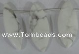 CTD38 Top drilled 10*32mm – 15*42mm marquise white howlite beads