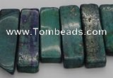 CTD385 Top drilled 10*20mm - 12*50mm wand chrysocolla beads