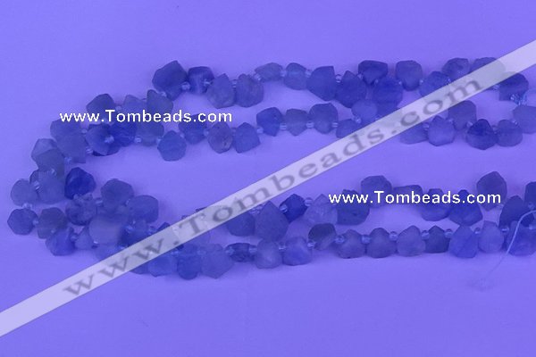 CTD3851 Top drilled 8*10mm - 10*12mm freeform aquamarine beads