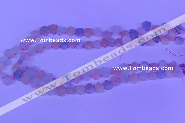 CTD3853 Top drilled 8*10mm - 10*12mm freeform morganite beads