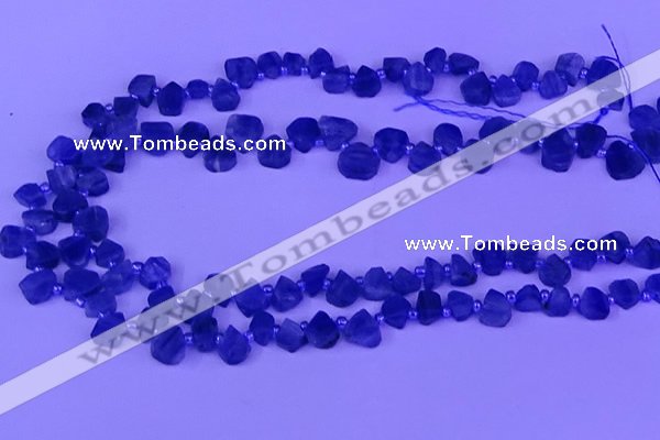 CTD3856 Top drilled 8*10mm - 10*12mm freeform blue kyanite beads