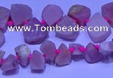 CTD3857 Top drilled 8*10mm - 10*12mm freeform pink opal beads