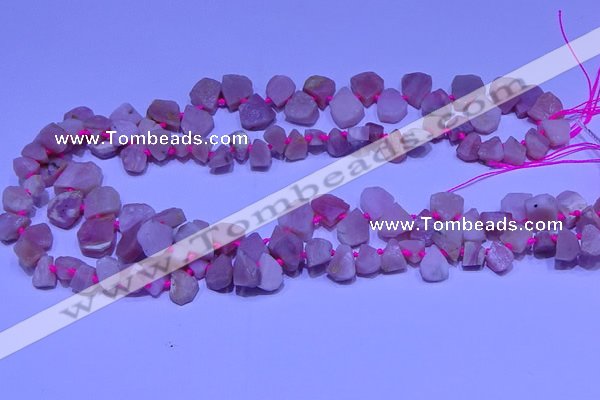 CTD3857 Top drilled 8*10mm - 10*12mm freeform pink opal beads