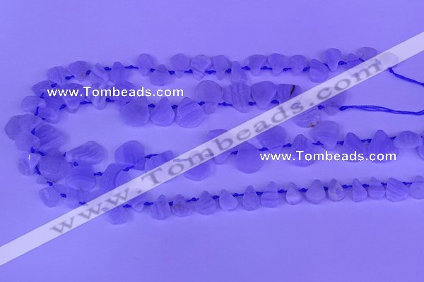 CTD3858 Top drilled 8*10mm - 12*15mm freeform blue lace agate beads