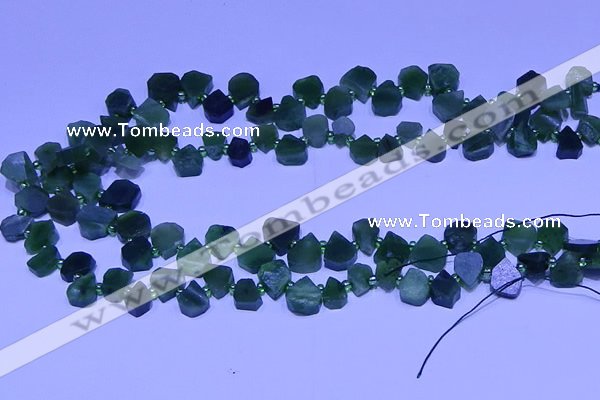 CTD3860 Top drilled 8*8mm - 10*12mm freeform Canadian jade beads