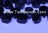 CTD3864 Top drilled 8*10mm - 10*12mm freeform black tourmaline beads