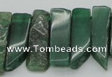 CTD387 Top drilled 10*20mm - 12*50mm wand green aventurine beads