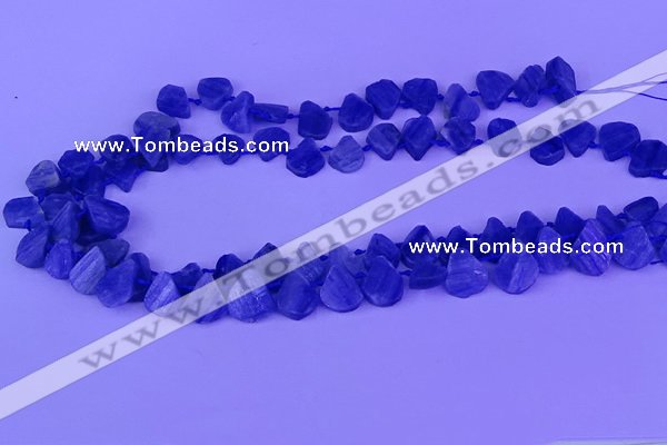 CTD3870 Top drilled 10*13mm - 12*16mm freeform blue kyanite beads