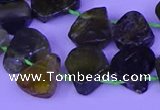 CTD3873 Top drilled 12*16mm - 15*20mm freeform green garnet beads