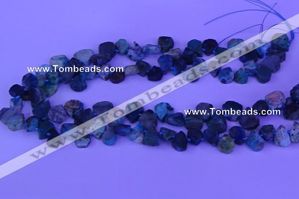 CTD3876 Top drilled 8*10mm - 12*14mm freeform chrysocolla beads