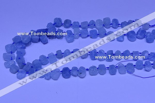 CTD3880 Top drilled 8*10mm - 10*12mm freeform aquamarine beads