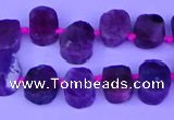 CTD3887 Top drilled 8*10mm - 10*14mm freeform pink tourmaline beads
