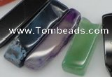 CTD389 Top drilled 10*20mm - 12*55mm wand mixed agate gemstone beads