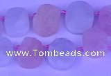 CTD3892 Top drilled 12*16mm - 13*17mm freeform morganite beads