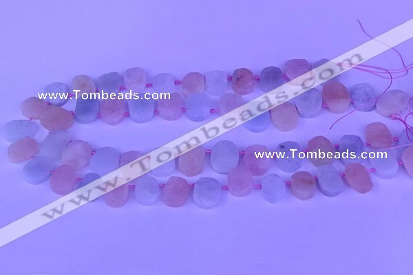 CTD3892 Top drilled 12*16mm - 13*17mm freeform morganite beads