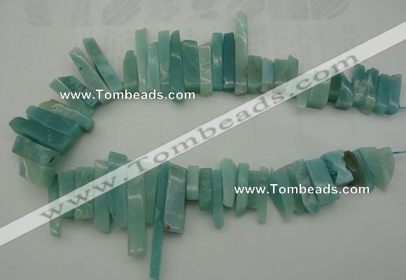 CTD390 Top drilled 10*20mm - 12*50mm wand amazonite beads