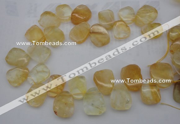 CTD391 Top drilled 20*25mm - 22*30mm freeform citrine beads