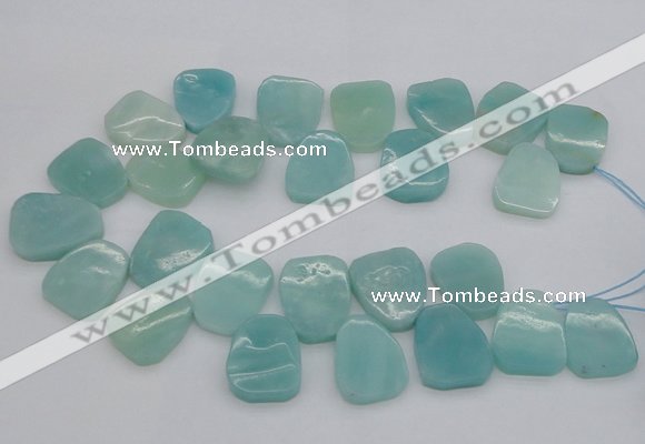 CTD392 Top drilled 20*25mm - 22*28mm freeform amazonite beads