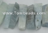 CTD394 Top drilled 8*18mm - 10*50mm wand aquamarine beads