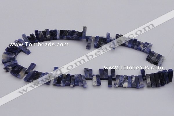 CTD401 Top drilled 4*15mm - 6*20mm sticks sodalite gemstone beads