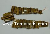 CTD405 Top drilled 12*25mm - 18*50mm sticks yellow tiger eye beads