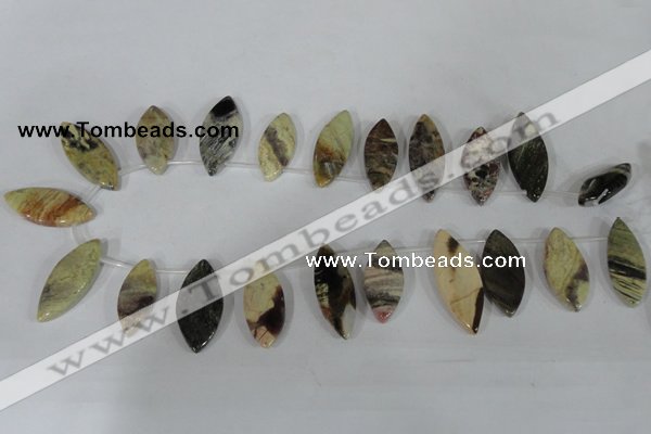 CTD41 Top drilled 10*23mm – 15*40mm marquise jasper beads