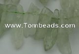 CTD412 Top drilled 8*25mm - 12*40mm nuggets green quartz beads