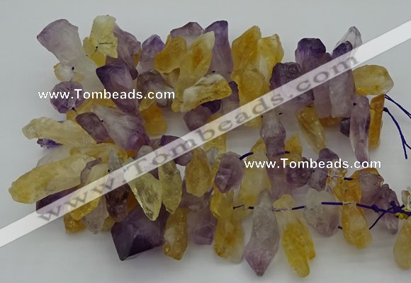 CTD420 Top drilled 12*25mm - 18*40mm nuggets amethyst & citrine beads