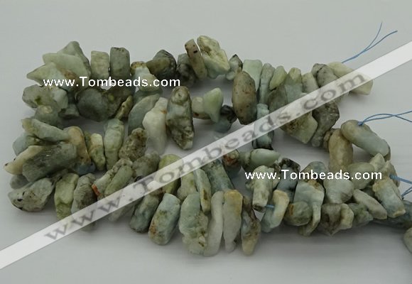 CTD421 Top drilled 10*20mm - 18*35mm nuggets aquamarine beads