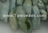 CTD422 Top drilled 10*20mm - 18*35mm nuggets aquamarine beads