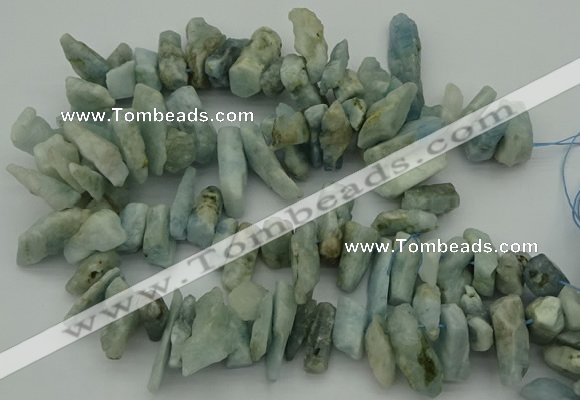 CTD422 Top drilled 10*20mm - 18*35mm nuggets aquamarine beads