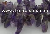 CTD424 Top drilled 4*8mm - 6*15mm nuggets amethyst beads