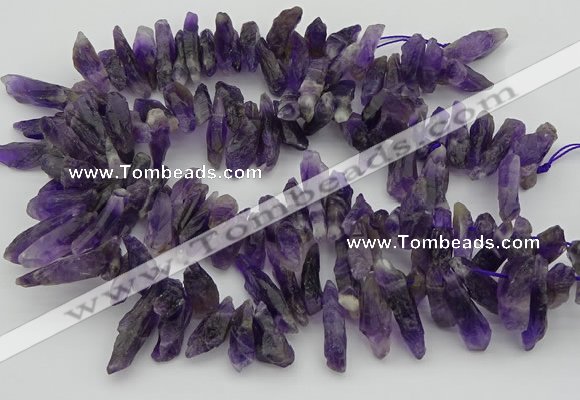 CTD426 Top drilled 6*15mm - 8*25mm nuggets amethyst beads