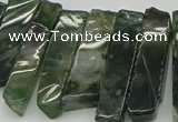 CTD434 Top drilled 10*25mm - 10*45mm sticks moss agate beads