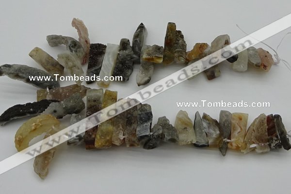 CTD436 Top drilled 10*20mm - 12*45mm sticks druzy agate beads