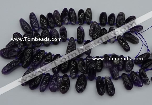 CTD448 Top drilled 10*20mm - 15*30mm freeform amethyst beads