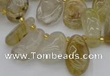 CTD449 Top drilled 10*14mm - 12*20mm freeform golden rutilated quartz beads