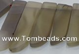 CTD4500 Top drilled 12*25mm - 12*50mm sticks matte grey agate beads