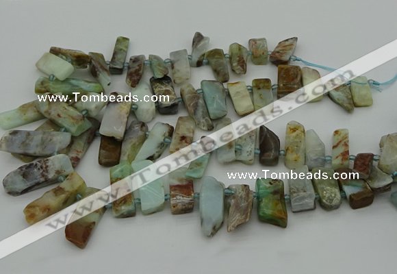 CTD459 15.5 inches 10*20mm - 12*35mm sticks blue opal beads